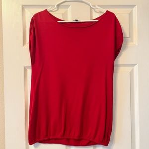 Red Talbots Cap Sleeve Scoop Neck Top